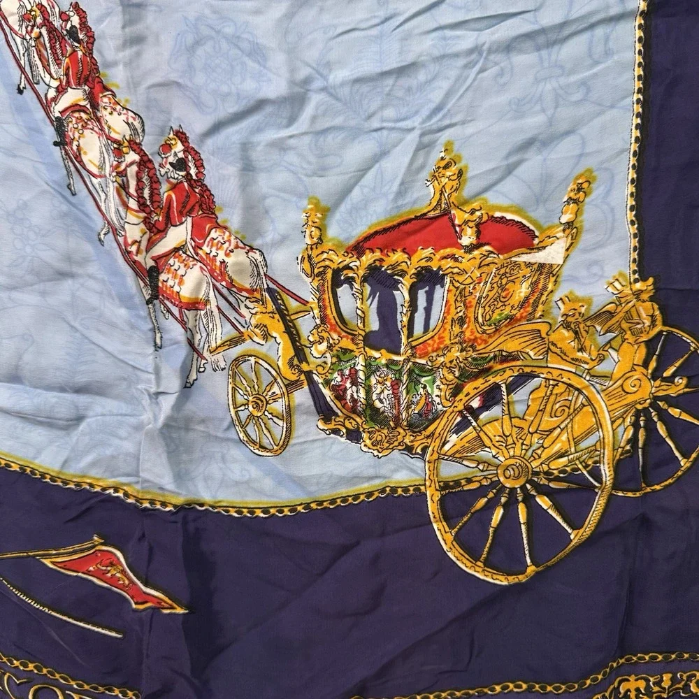 Vintage 1953 Queen Elizabeth II Coronation Scarf Scotland Royal Souvenir